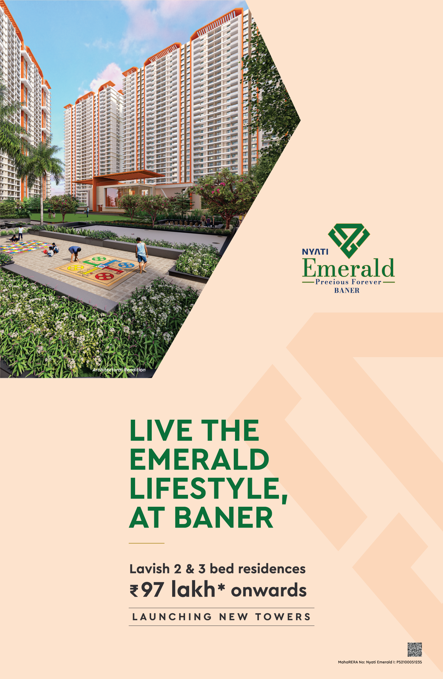 Nyati Emerald 2 BHK in Baner3 BHK in Baner Flat for sale in Baner